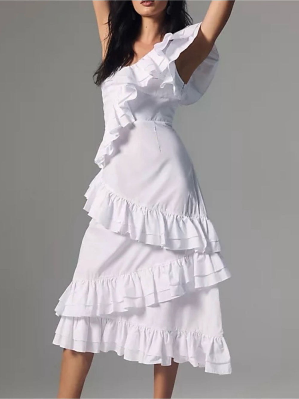 CeliaB White Ruffled One-Shoulder Dress - Picture 6 of 6